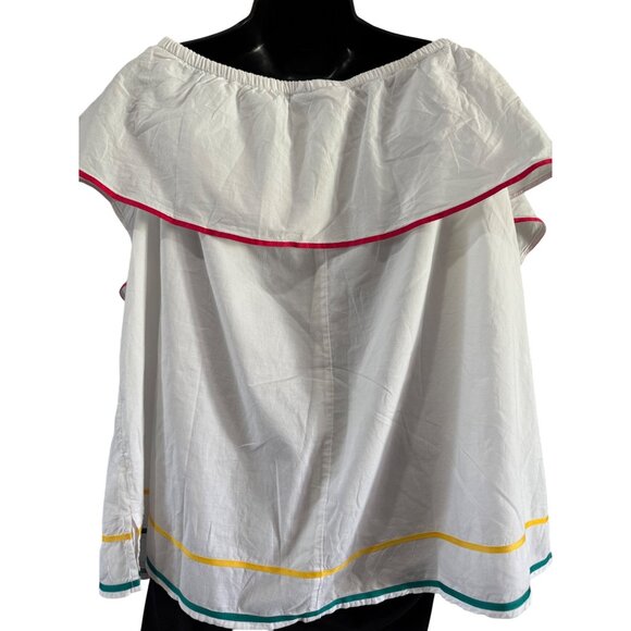 Lane Bryant Top 18/20 Off-Shoulder Ruffle Top White Blouse NWT - Picture 2 of 9